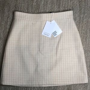 & other stories beige check houndstooth skirt NWOT